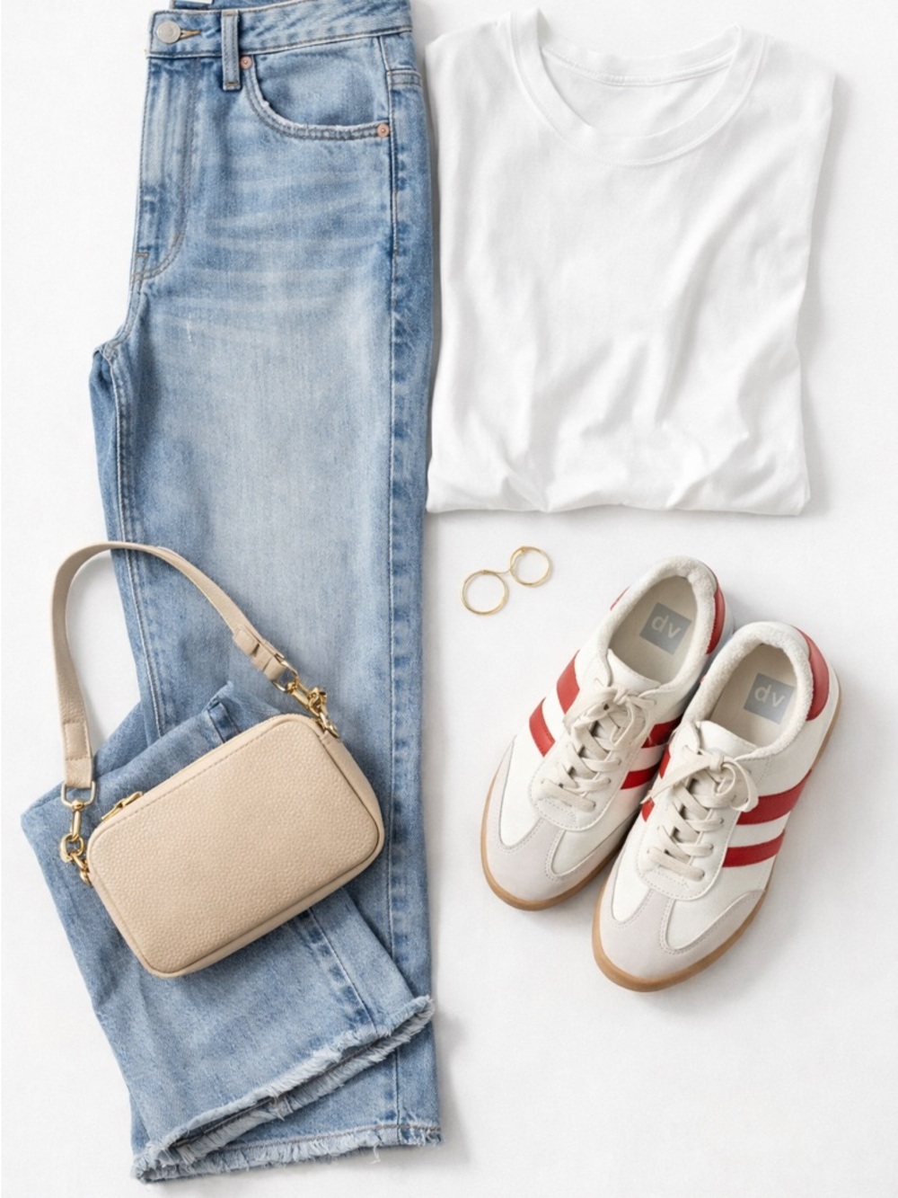 Dolce Vita White Red Stripe Sneakers Low Top Retro Leather Shoes
